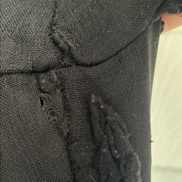 Anthropologie Polygram Black Textured Midi Dress with tie belt - Picture 10 of 10